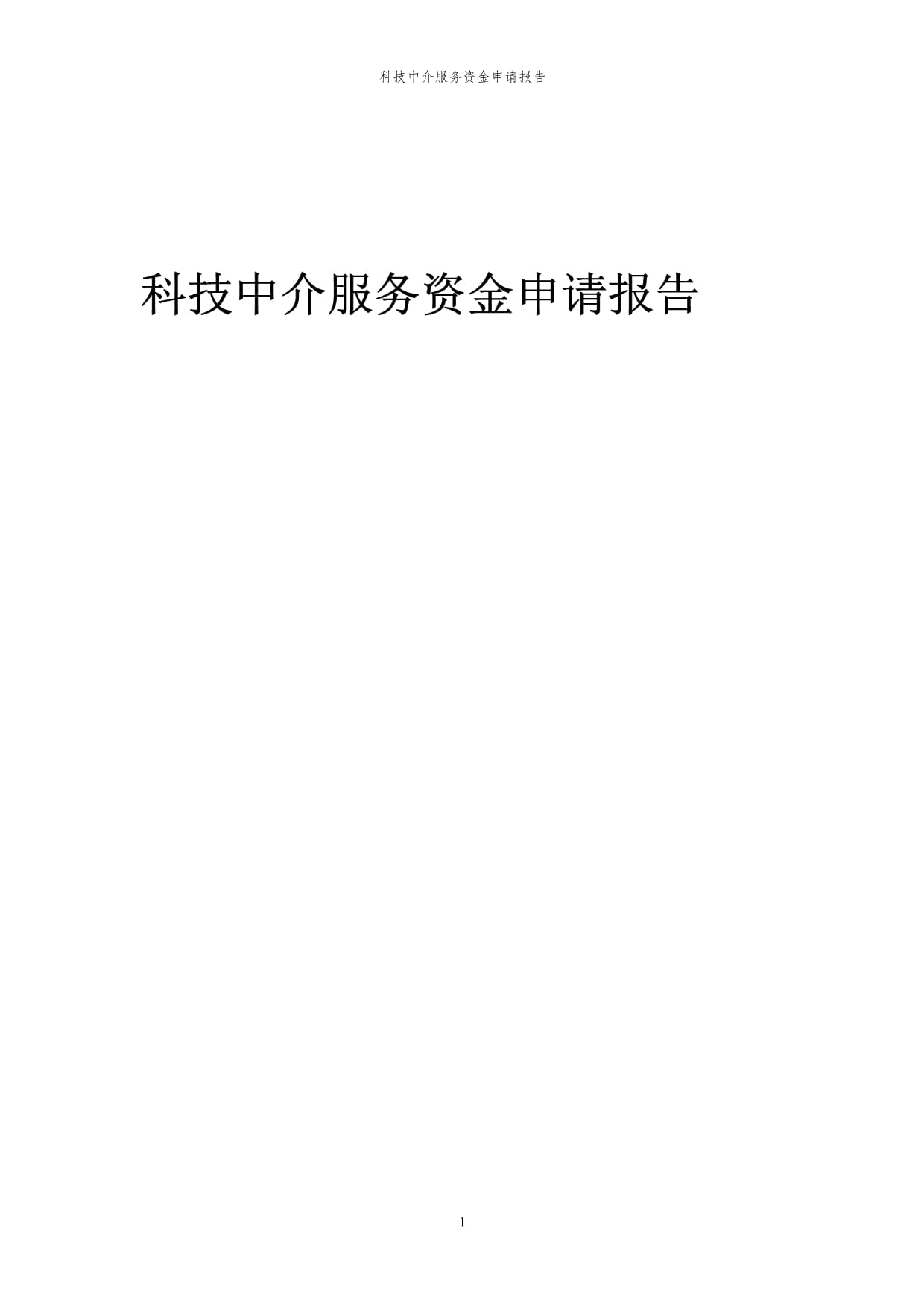 2023年科技中介服务资金申请报告